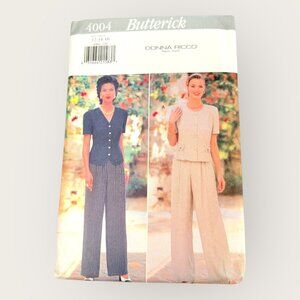Vintage 1990s Butterick Sewing Pattern 4004 Misses Top Pants Size 12-16